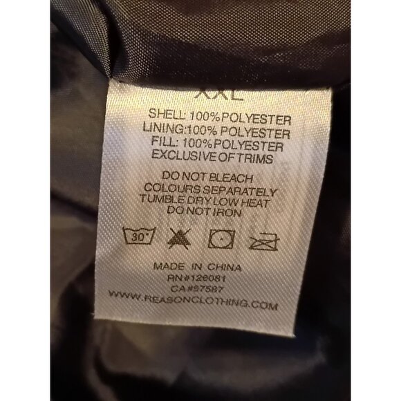 Reason Jacket Adult Zip Puffer Parka Coat Casual Mens Size XXL AOP New - Picture 7 of 9